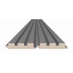 Perfil ripado p/interior LB-3771, MDF todo revestido PVC Nogueira, 2800 x 111 x 18 mm (caixa c/1,243 m2)