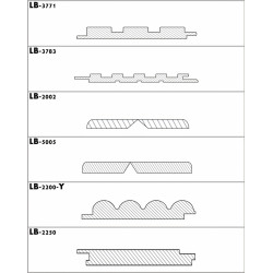 Perfil ripado p/interior LB-3771, MDF todo revestido PVC Nogueira, 2800 x 111 x 18 mm (caixa c/1,243 m2)