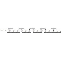 Perfil ripado p/interior LB-3783, MDF todo revestido PVC Arizona, 2800 x 140 x 12 mm (caixa c/1,568 m2)