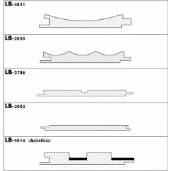 Perfil ripado p/interior LB-3783, MDF todo revestido PVC Arizona, 2800 x 140 x 12 mm (caixa c/1,568 m2)