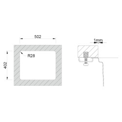 Lava louça RODI UNA 50, uma pia sem escorredor, inox polido, aplicação inferior, superior ou á face, 540 x 440, MOD.600 mm