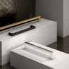 Puxador atual, asa barra rectangular SCH 855.160.18, zamak ouro satinado, 2 furos distância 160, L.10 x A.30 x C.170 mm