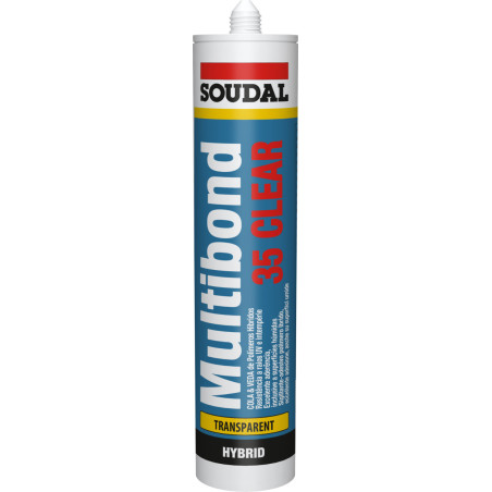 Cola e veda profissional SOUDAL MULTIBOND MS35 Clear Cristal, 120703, base de polímeros híbridos, pintável, transparente, 290 ml