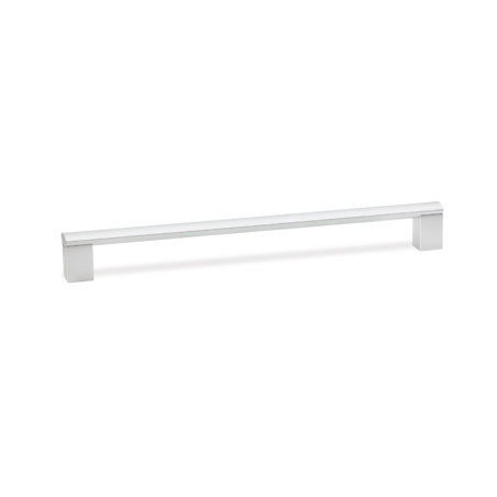 Puxador atual, asa barra rectangular SCH 385.492.31, alumínio prata anodizado, 2 furos distância 492, L.16 x A.36 x C.512 mm