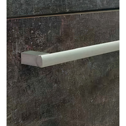 Puxador atual, asa barra rectangular SCH 385.492.31, alumínio prata anodizado, 2 furos distância 492, L.16 x A.36 x C.512 mm
