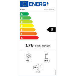 Frigorífico livre EDESA EFT-1411 WH, 2 portas, CE.E, 176 Kw, 163 + congelador 41 lt, L.0,55 x A.1,43 mt
