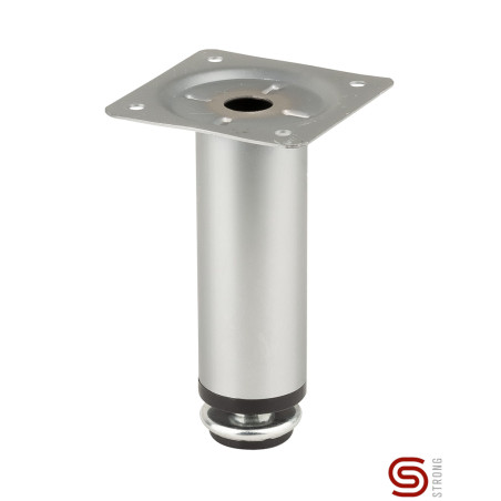 Pé para mobiliário/móveis com afinação STRONG StrongLegs FS014, metal cromado mate, base 59 x 59, corpo Ø.30, A.150/163 mm