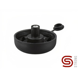 Pé nivelador c/afinação STRONG, plástico preto, corpo Ø.50, base Ø.25, perno Ø.10, A.17 mm