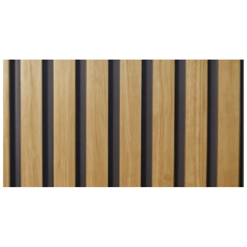 Perfil ripado p/interior RP11, plástico alveolar revestido c/tiras PVC carvalho, 2800 x 143 x 24 mm (caixa c/2 m2)