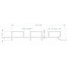 Perfil ripado p/interior RP11.F, plástico alveolar todo revestido PVC calacatra, 2800 x 143 x 24 mm (caixa c/2 m2)