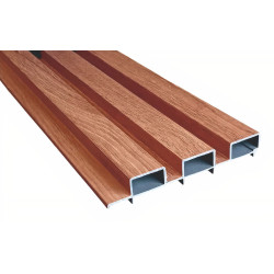 Perfil ripado p/interior RP11.F, plástico alveolar todo revestido PVC calacatra, 2800 x 143 x 24 mm (caixa c/2 m2)
