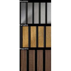 Perfil ripado p/interior RP08 acústico, PVC expandido maciço revestido c/tiras nogueira, 2800 x 200 x 12 mm (caixa c/3,92 m2)