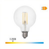 Lâmpada esférica/bola/balão filamento LED luz quente 98602, Ø.9,5 x 14 cm, E27, 300°, CE.E 220/240V 6W 800LM 3200K