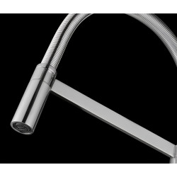 Misturadora/torneira IMEX LAOS GCE012, monocomando de bica flexível, latão preto mate, base/corpo Ø.50/35, P.230 x A.437/240 mm