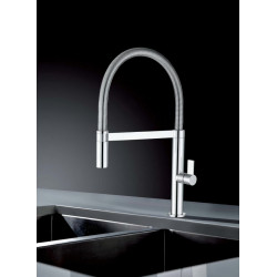 Misturadora/torneira IMEX LAOS GCE012, monocomando de bica flexível, latão preto mate, base/corpo Ø.50/35, P.230 x A.437/240 mm