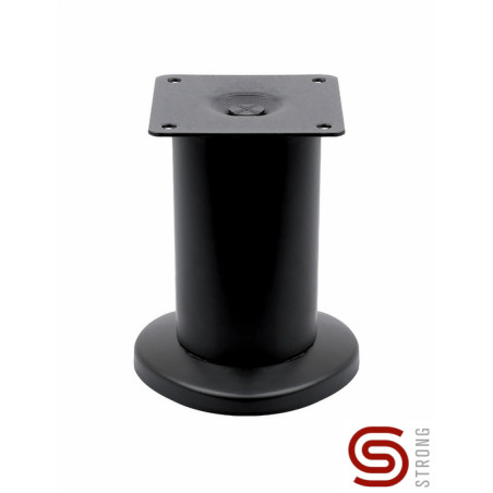 Pé para mobiliário/móveis com afinação STRONG StrongLegs FS001, metal preto ma., base 66 x 66, corpo Ø.50, pé Ø.80, A.120/127 mm