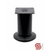 Pé para mobiliário/móveis com afinação STRONG StrongLegs FS001, metal preto ma., base 66 x 66, corpo Ø.50, pé Ø.80, A.120/127 mm