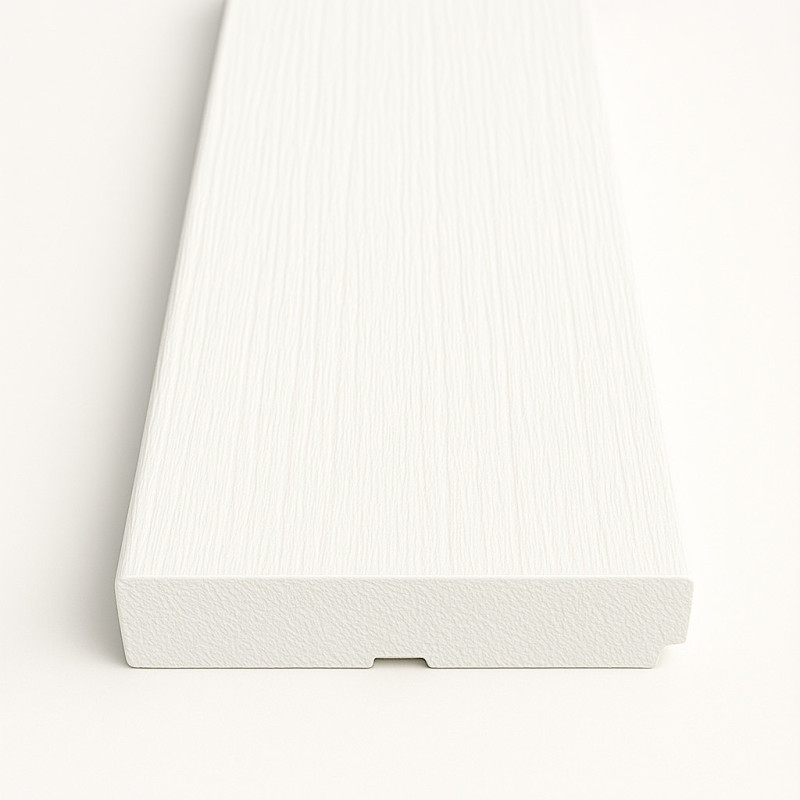 Rodapé em PVC expandido maciço, PVC branco vermont, A.70 x E.14 x C.2200 mm