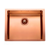 Lava louça RODI BOX LUX 50 Copper/Cobre, uma pia sem escorredor, inox PVD, aplicação superior ou á face, 540 x 440, MOD.600 mm