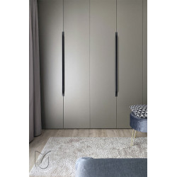 Puxador atual, barra rectangular TULIP Tende 544/696, alumínio imitação inox, 4 furos distância 480/544, P.27 x A.14 x C.696 mm