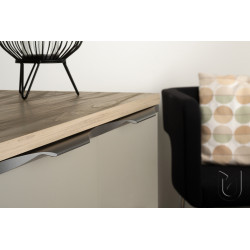 Puxador atual, barra rectangular TULIP Tende 544/696, alumínio preto mate, 4 furos distância 480/544, P.27 x A.14 x C.696 mm