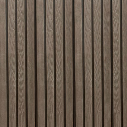 Perfil ripado p/exterior e interior Premium 196, WPC sucupira, 2800 x 196 x 28 mm, 0,549 m2 (ver acessórios)