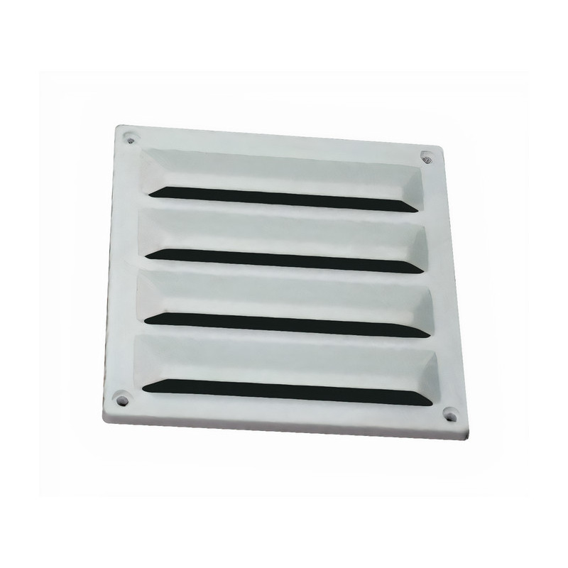 Grelha/respiro de ventilação quadrado R16, plástico branco, 150 x 150 mm