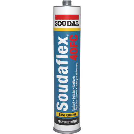 Cola e veda (selante adesivo) SOUDAL Soudaflex 40FC, 121722, base de poliuretano, preto, 300 ml