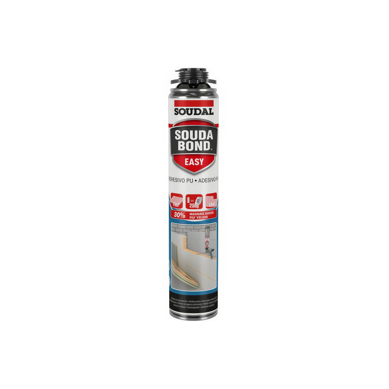 Cola de espuma de poliuretano SOUDAL SOUDABOND EASY 1K GUN (pistola), 122512, 750 ml