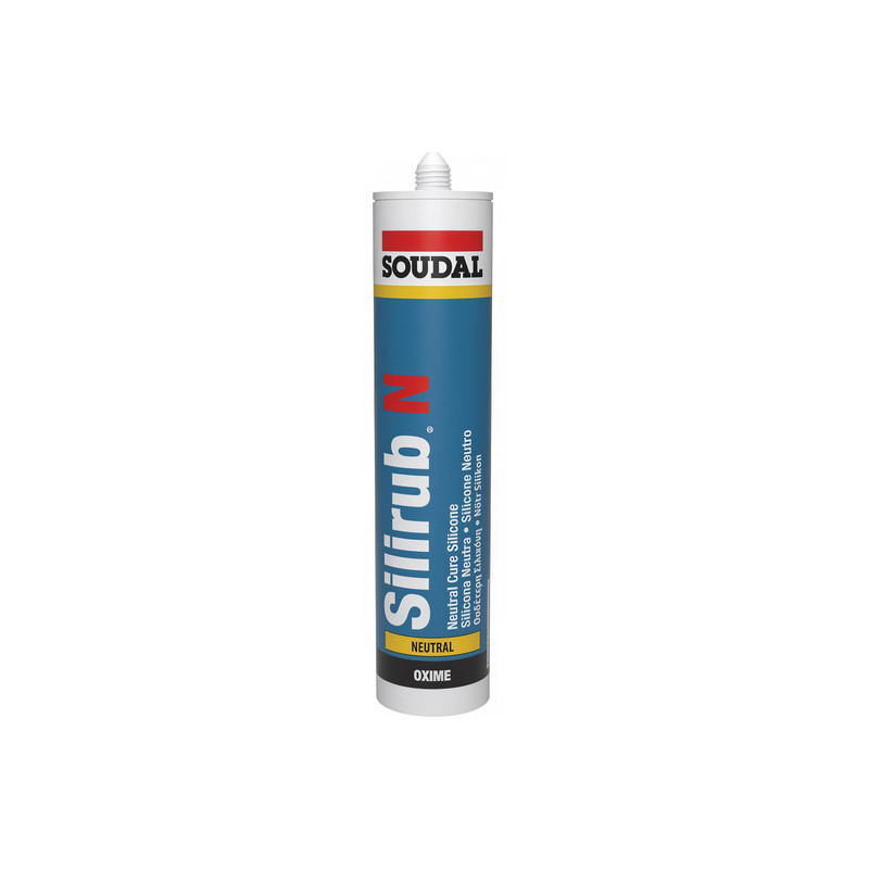 Selante de silicone SOUDAL Silirub N, 119302, neutro, transparente, 300 ml
