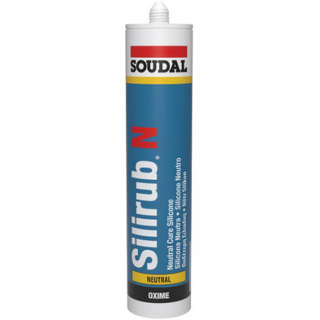 Selante de silicone SOUDAL Silirub N, 119302, neutro, transparente, 300 ml