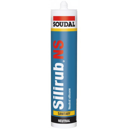 Selante de silicone SOUDAL Silirub NS, 120655, neutro sanitário, transparente, 300 ml