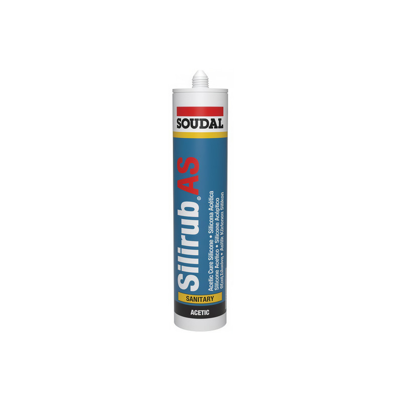 Selante de silicone sanitário SOUDAL Silirub AS, 113008, acético, transparente, 300 ml