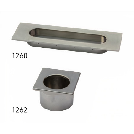 Puxador atual, concha quadrada embutir Sofima 1262, zamak lacado preto, Ø.26 x C.30 x L.30 x A.18,70 mm