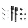 Kit p/porta de correr suspensa articulada STRONG StrongLine Barnio Fold, ferro preto mate, suporta 40 kg/porta, p/2 portas