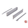 Corrediça com lenço metálico de gaveta STRONG StrongRoll, extração parcial, self close, cinza, A.86 x C.270 mm