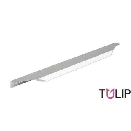 Puxador atual perfil, asa TULIP Lori 480/500, alumínio imitação inox, 2 furos distância 480, P.42 x A.9,4 x C.500 mm