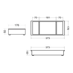 Porta jóias p/roupeiro STRONG StrongIn, 3 compartimentos, MDF revestido a couro art. antracite, P.176 x A.50 x L.373, MOD.400 mm