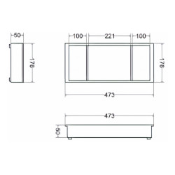 Porta jóias p/roupeiro STRONG StrongIn, 3 compartimentos, MDF revestido a couro art. antracite, P.176 x A.50 x L.473, MOD.500 mm