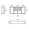 Porta jóias p/roupeiro STRONG StrongIn, 4 comp. + anéis, MDF revestido a couro art. antracite, P.176 x A.50 x L.473, MOD.500 mm