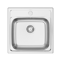 Lava louça RODI NEW MANAUS, uma pia sem escorredor, inox não polido, encastrar, 480 x 480, MOD.600 mm