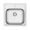 Lava louça RODI NEW MANAUS, uma pia sem escorredor, inox não polido, encastrar, 480 x 480, MOD.600 mm