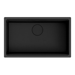 Lava louça RODI COMPOSITE AMBAR 70 MIDNIGHT, uma pia sem escorredor, compósito, apl. sup. ou inf., 750 x 452, MOD.800 mm