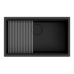 Lava louça RODI COMPOSITE AMBAR 70 MIDNIGHT, uma pia sem escorredor, compósito, apl. sup. ou inf., 750 x 452, MOD.800 mm