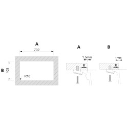 Lava louça RODI COMPOSITE AMBAR 70 MIDNIGHT, uma pia sem escorredor, compósito, apl. sup. ou inf., 750 x 452, MOD.800 mm