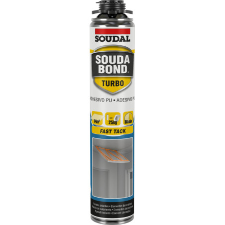 Cola de espuma de poliuretano SOUDAL SOUDABOND TURBO GUN (pistola), 153175, 750 ml