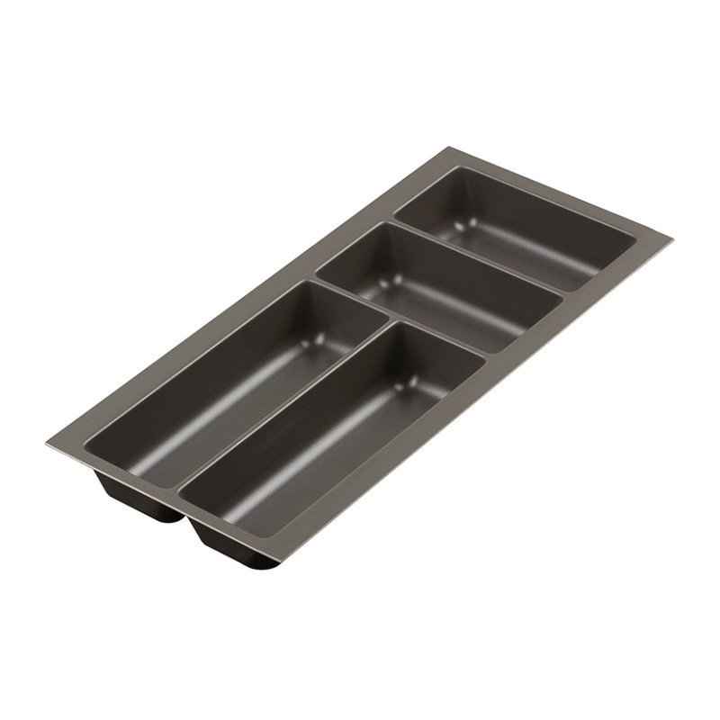 Porta talheres p/gaveta NOLAGO 473 300, plástico poliestireno antracite, A.52 x L.185-210 x P.470-473, MOD.300 mm