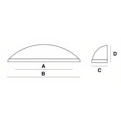 Puxador atual, concha curva SCH 847.096.58, zamak lacado preto, 2 furos distância 96, C.114 x P.28 x A.31 mm