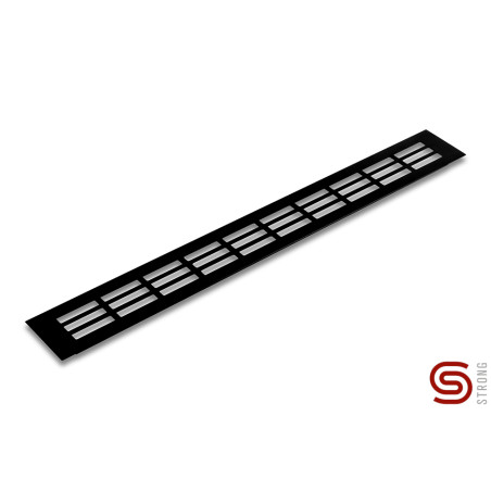 Grelha/respiro de ventilação rectangular STRONG 464042, alumínio preto, A.60 x Ø.250 mm