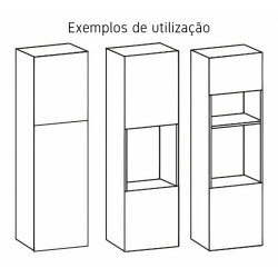 Kit/módulo coluna Alvic, melamina cinza, aglomerado estrutura 16 costa 8, A.2200 x P.580 x L.450 mm